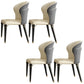Scandinavian Leather Dining Chairs Armless Solid Back Chairs