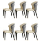 Scandinavian Leather Dining Chairs Armless Solid Back Chairs