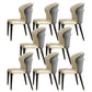 Scandinavian Leather Dining Chairs Armless Solid Back Chairs