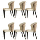 Scandinavian Leather Dining Chairs Armless Solid Back Chairs