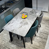 Sedie laterali in vetro finto minimalista braccio retro solido sedia da pranzo