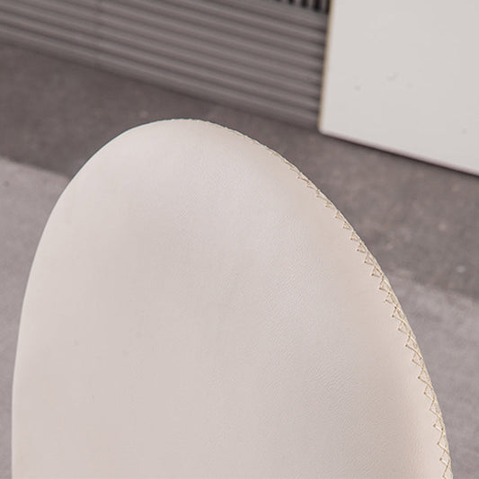 Minimalist Style Solid Back Armless Dining Chairs Leather Dining Chairs for Home