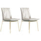 Scandinavian Leather Dining Chairs Solid Back Armless Dining Chairs