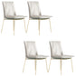Scandinavian Leather Dining Chairs Solid Back Armless Dining Chairs