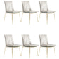 Scandinavian Leather Dining Chairs Solid Back Armless Dining Chairs