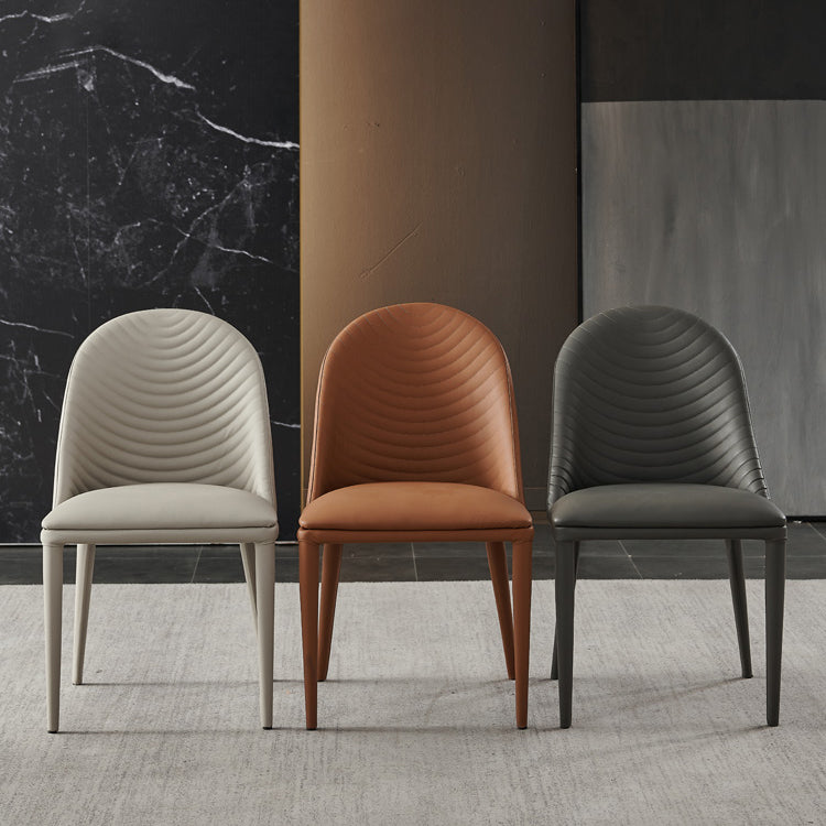 Contemporary Armless Solid Back Chairs Leather Dining Chair for Home Clearhalo 'Dining Chairs' 'Dining Tables & Seating' 'dining_chair' 'furn' 'furn_dining_chair' 'Furniture' 'Kitchen & Dining Furniture' 5217708