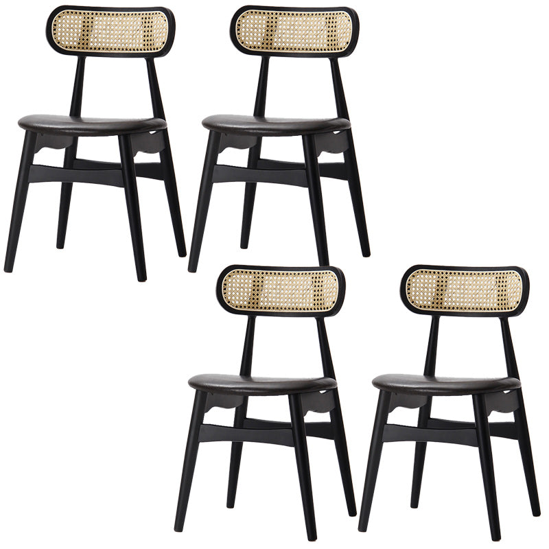 Sedie moderne senza braccia a bracciale a bracciale per casa pranzo in pelle PU