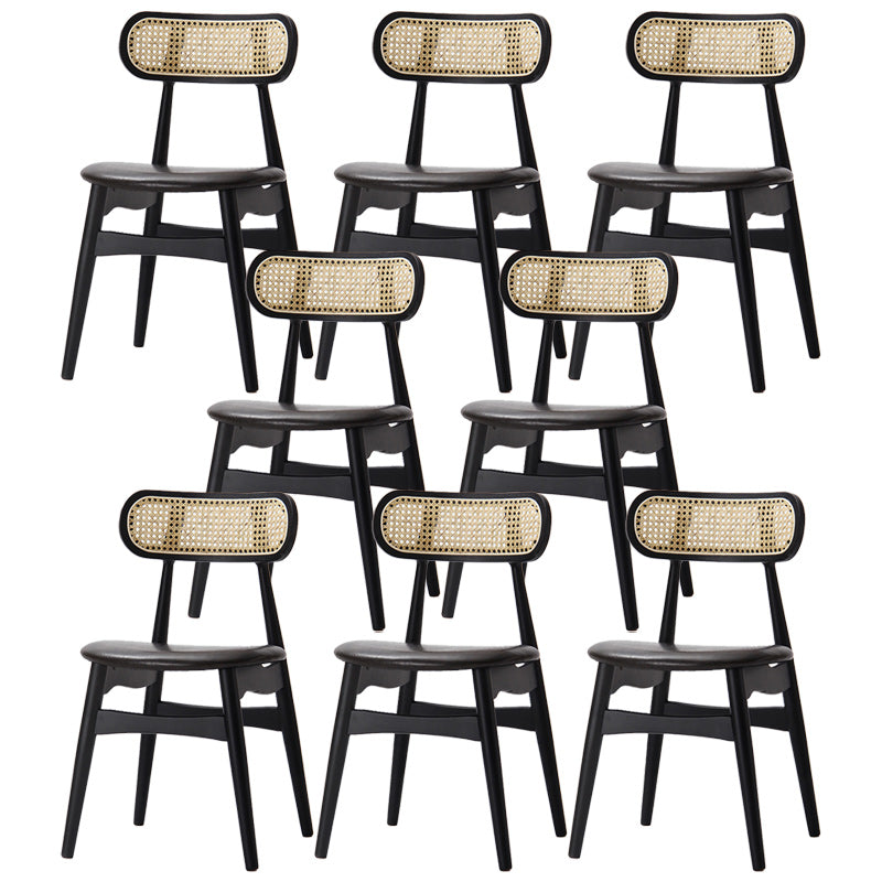 Sedie moderne senza braccia a bracciale a bracciale per casa pranzo in pelle PU