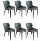 Industrial Style Arm Wingback Parsons Chairs Faux Leather Dining Chairs for Home