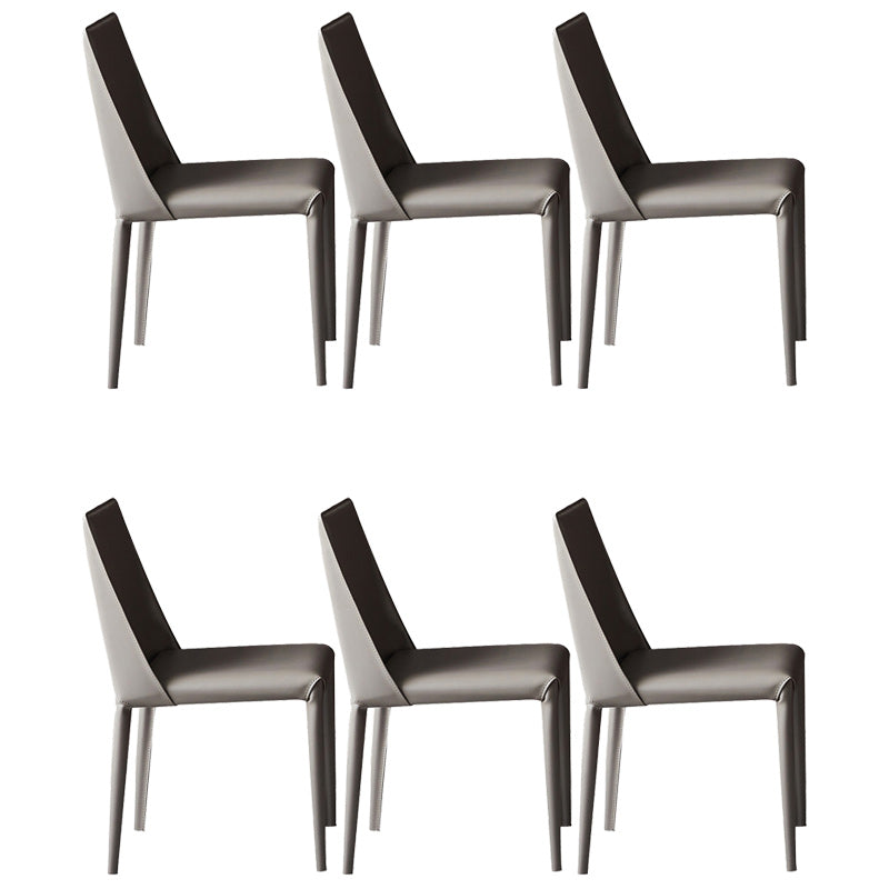 Sedia posteriore solida senza braccio minimalista sedia da pranzo in pelle