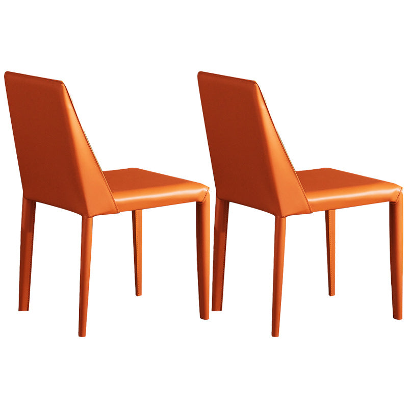 Sedia posteriore solida senza braccio minimalista sedia da pranzo in pelle