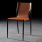 Minimalistisch ontwerp Leather Dining Side stoel ARM -Less vaste achterstoelen