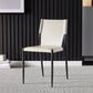 Minimalistisch ontwerp Leather Dining Side stoel ARM -Less vaste achterstoelen