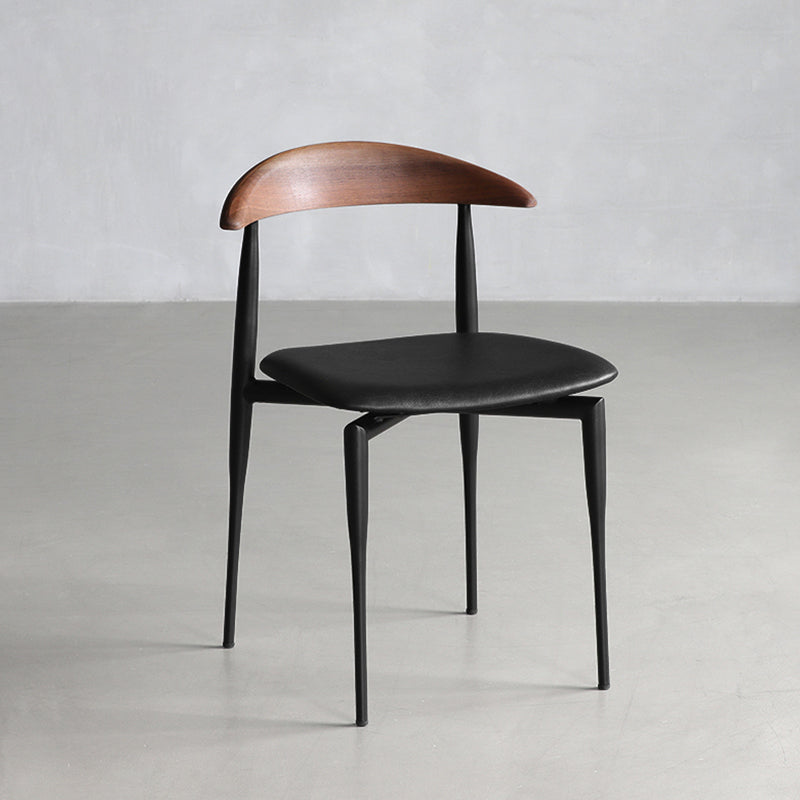 Minimalistisch ontwerp Open achterkant stoelen lederen eetkamerstoelen