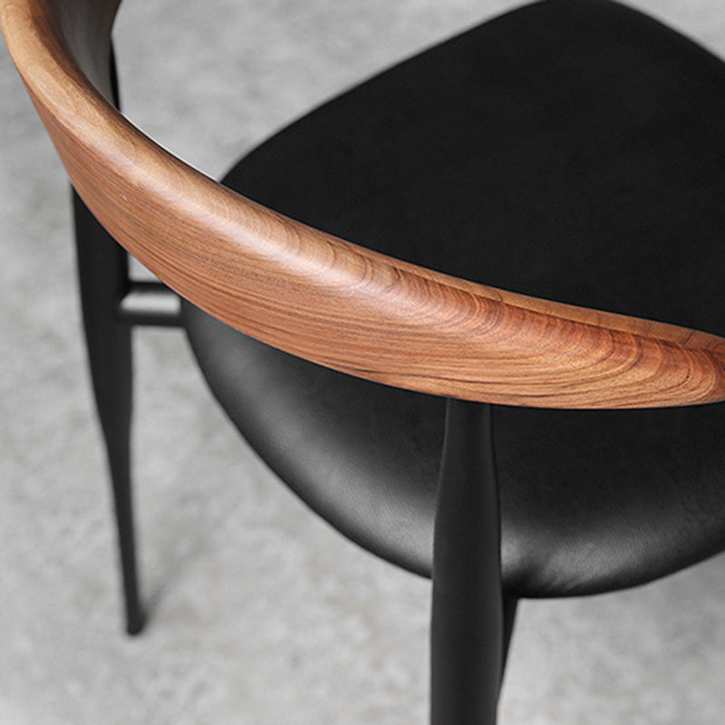 Minimalistisch ontwerp Open achterkant stoelen lederen eetkamerstoelen