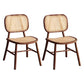 Scandinavian Style Wicker Dining Chairs for Home Open Back Side Chair Walnut 2 Piece Set Clearhalo 'Dining Chairs' 'Dining Tables & Seating' 'dining_chair' 'furn' 'furn_dining_chair' 'Furniture' 'Kitchen & Dining Furniture' 5217920