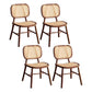 Scandinavian Style Wicker Dining Chairs for Home Open Back Side Chair Walnut 4 Piece Set Clearhalo 'Dining Chairs' 'Dining Tables & Seating' 'dining_chair' 'furn' 'furn_dining_chair' 'Furniture' 'Kitchen & Dining Furniture' 5217921