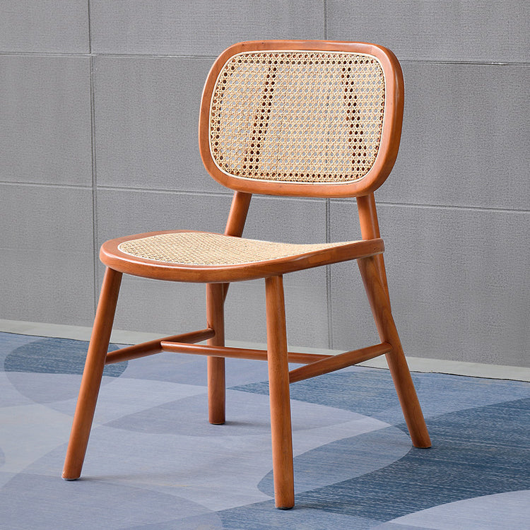 Scandinavian Style Wicker Dining Chairs for Home Open Back Side Chair Clearhalo 'Dining Chairs' 'Dining Tables & Seating' 'dining_chair' 'furn' 'furn_dining_chair' 'Furniture' 'Kitchen & Dining Furniture' 5217922