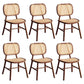 Scandinavian Style Wicker Dining Chairs for Home Open Back Side Chair Walnut 6 Piece Set Clearhalo 'Dining Chairs' 'Dining Tables & Seating' 'dining_chair' 'furn' 'furn_dining_chair' 'Furniture' 'Kitchen & Dining Furniture' 5217923