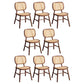 Scandinavian Style Wicker Dining Chairs for Home Open Back Side Chair Walnut 8 Piece Set Clearhalo 'Dining Chairs' 'Dining Tables & Seating' 'dining_chair' 'furn' 'furn_dining_chair' 'Furniture' 'Kitchen & Dining Furniture' 5217926