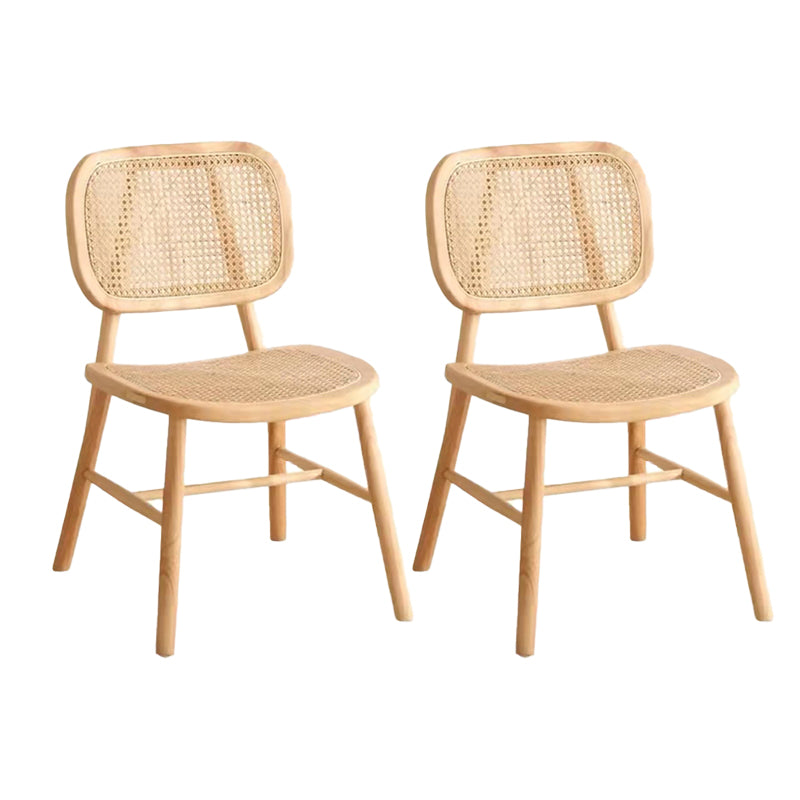 Scandinavian Style Wicker Dining Chairs for Home Open Back Side Chair Wood 2 Piece Set Clearhalo 'Dining Chairs' 'Dining Tables & Seating' 'dining_chair' 'furn' 'furn_dining_chair' 'Furniture' 'Kitchen & Dining Furniture' 5217927