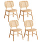 Scandinavian Style Wicker Dining Chairs for Home Open Back Side Chair Wood 4 Piece Set Clearhalo 'Dining Chairs' 'Dining Tables & Seating' 'dining_chair' 'furn' 'furn_dining_chair' 'Furniture' 'Kitchen & Dining Furniture' 5217929