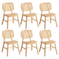 Scandinavian Style Wicker Dining Chairs for Home Open Back Side Chair Wood 6 Piece Set Clearhalo 'Dining Chairs' 'Dining Tables & Seating' 'dining_chair' 'furn' 'furn_dining_chair' 'Furniture' 'Kitchen & Dining Furniture' 5217932