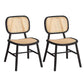 Scandinavian Style Wicker Dining Chairs for Home Open Back Side Chair Black 2 Piece Set Clearhalo 'Dining Chairs' 'Dining Tables & Seating' 'dining_chair' 'furn' 'furn_dining_chair' 'Furniture' 'Kitchen & Dining Furniture' 5217935