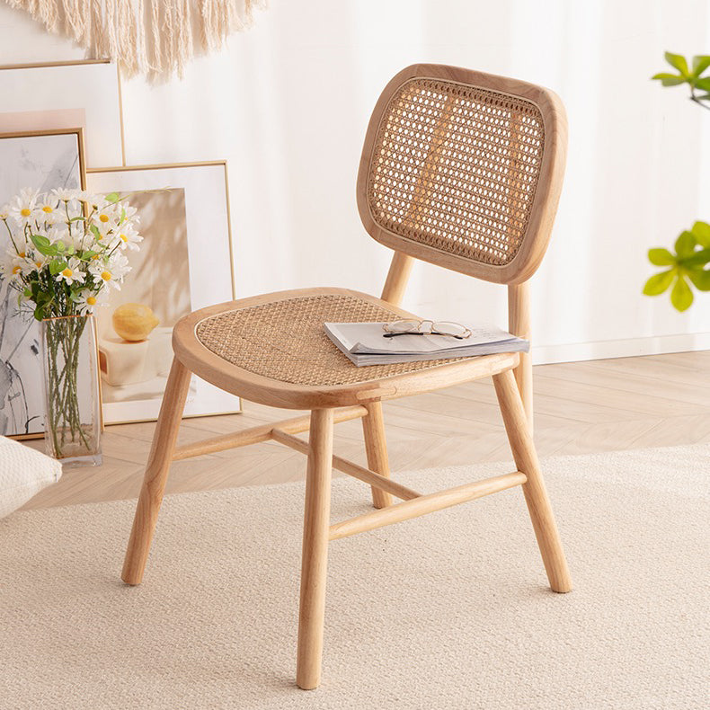 Scandinavian Style Wicker Dining Chairs for Home Open Back Side Chair Clearhalo 'Dining Chairs' 'Dining Tables & Seating' 'dining_chair' 'furn' 'furn_dining_chair' 'Furniture' 'Kitchen & Dining Furniture' 5217938