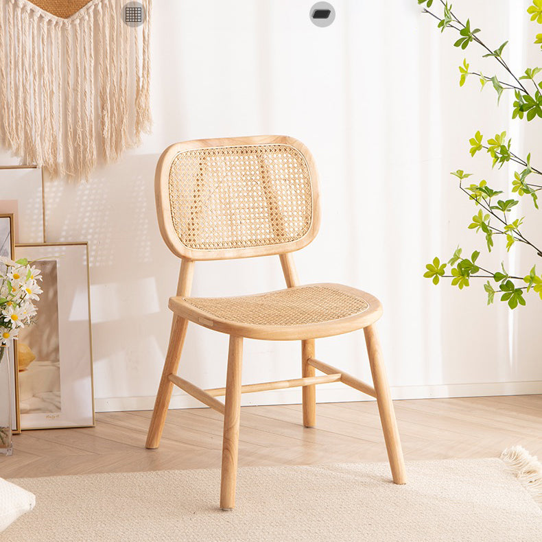 Scandinavian Style Wicker Dining Chairs for Home Open Back Side Chair Clearhalo 'Dining Chairs' 'Dining Tables & Seating' 'dining_chair' 'furn' 'furn_dining_chair' 'Furniture' 'Kitchen & Dining Furniture' 5217939