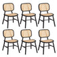 Scandinavian Style Wicker Dining Chairs for Home Open Back Side Chair Black 6 Piece Set Clearhalo 'Dining Chairs' 'Dining Tables & Seating' 'dining_chair' 'furn' 'furn_dining_chair' 'Furniture' 'Kitchen & Dining Furniture' 5217940