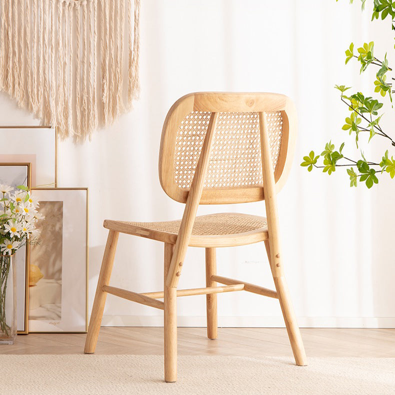 Scandinavian Style Wicker Dining Chairs for Home Open Back Side Chair Clearhalo 'Dining Chairs' 'Dining Tables & Seating' 'dining_chair' 'furn' 'furn_dining_chair' 'Furniture' 'Kitchen & Dining Furniture' 5217942