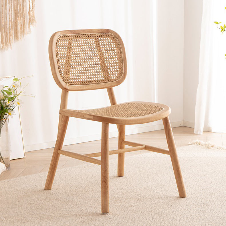 Scandinavian Style Wicker Dining Chairs for Home Open Back Side Chair Clearhalo 'Dining Chairs' 'Dining Tables & Seating' 'dining_chair' 'furn' 'furn_dining_chair' 'Furniture' 'Kitchen & Dining Furniture' 5217943