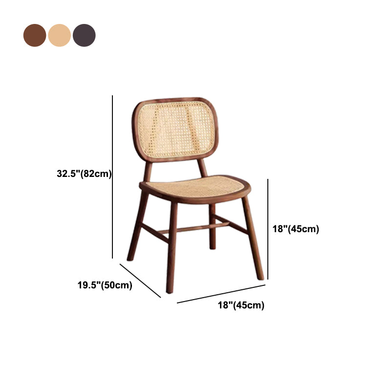 Scandinavian Style Wicker Dining Chairs for Home Open Back Side Chair Clearhalo 'Dining Chairs' 'Dining Tables & Seating' 'dining_chair' 'furn' 'furn_dining_chair' 'Furniture' 'Kitchen & Dining Furniture' 5217944