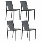 Minimalist Style Leather Dining Side Chair Armless Solid Back Chairs for Kitchen Dark Gray 4 Piece Set Clearhalo 'Dining Chairs' 'Dining Tables & Seating' 'dining_chair' 'furn' 'furn_dining_chair' 'Furniture' 'Kitchen & Dining Furniture' 5217948