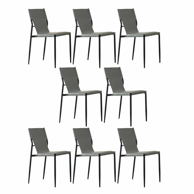 Minimalist Style Leather Dining Side Chair Armless Solid Back Chairs for Kitchen Light Gray 8 Piece Set Clearhalo 'Dining Chairs' 'Dining Tables & Seating' 'dining_chair' 'furn' 'furn_dining_chair' 'Furniture' 'Kitchen & Dining Furniture' 5217960