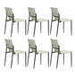 Minimalist Style Leather Dining Side Chair Armless Solid Back Chairs for Kitchen White 6 Piece Set Clearhalo 'Dining Chairs' 'Dining Tables & Seating' 'dining_chair' 'furn' 'furn_dining_chair' 'Furniture' 'Kitchen & Dining Furniture' 5217964