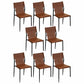 Minimalist Style Leather Dining Side Chair Armless Solid Back Chairs for Kitchen Brown 8 Piece Set Clearhalo 'Dining Chairs' 'Dining Tables & Seating' 'dining_chair' 'furn' 'furn_dining_chair' 'Furniture' 'Kitchen & Dining Furniture' 5217969