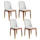 Minimalist Style Armless Solid Back Chairs Leather Dining Side Chairs