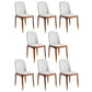 Minimalist Style Armless Solid Back Chairs Leather Dining Side Chairs