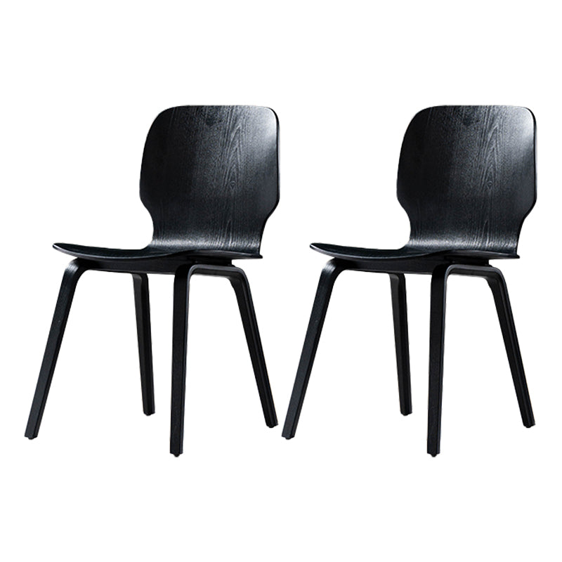 Minimalist Wood Dining Chair for Home Solid Back Armless Dining Chair Black 2 Piece Set Clearhalo 'Dining Chairs' 'Dining Tables & Seating' 'dining_chair' 'furn' 'furn_dining_chair' 'Furniture' 'Kitchen & Dining Furniture' 5218050