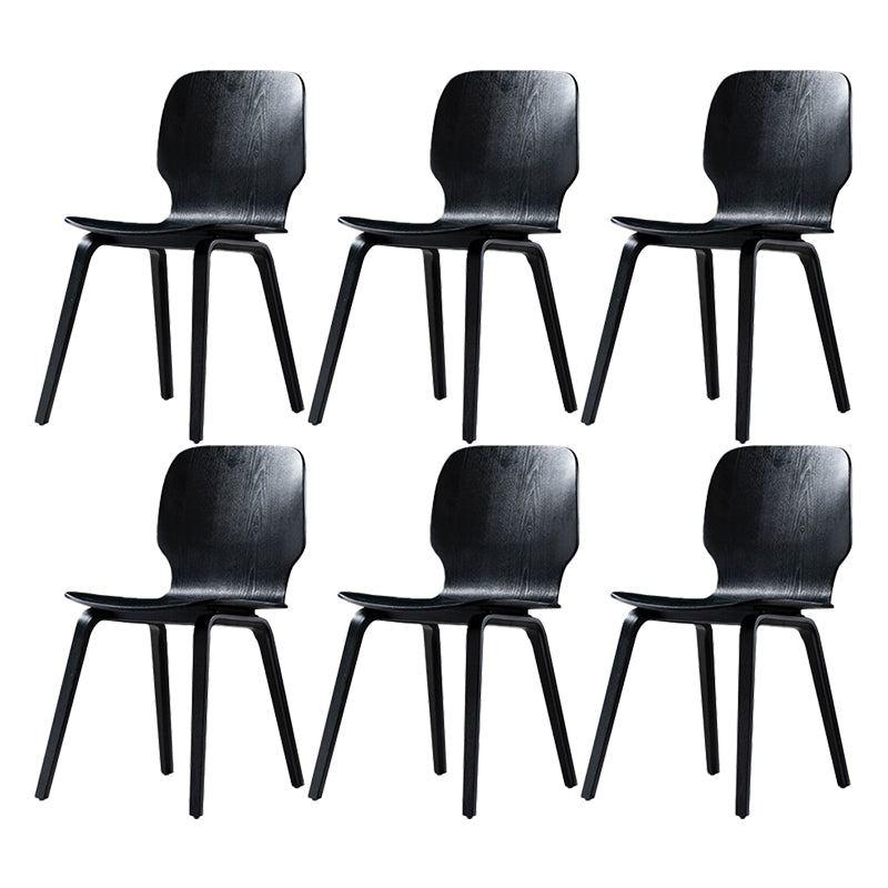 Minimalist Wood Dining Chair for Home Solid Back Armless Dining Chair Black 6 Piece Set Clearhalo 'Dining Chairs' 'Dining Tables & Seating' 'dining_chair' 'furn' 'furn_dining_chair' 'Furniture' 'Kitchen & Dining Furniture' 5218053
