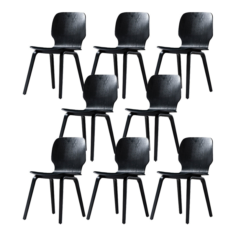 Minimalist Wood Dining Chair for Home Solid Back Armless Dining Chair Black 8 Piece Set Clearhalo 'Dining Chairs' 'Dining Tables & Seating' 'dining_chair' 'furn' 'furn_dining_chair' 'Furniture' 'Kitchen & Dining Furniture' 5218055