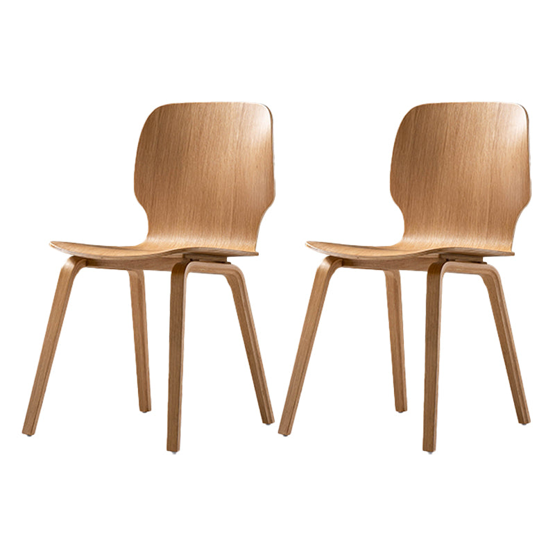 Minimalist Wood Dining Chair for Home Solid Back Armless Dining Chair Wood 2 Piece Set Clearhalo 'Dining Chairs' 'Dining Tables & Seating' 'dining_chair' 'furn' 'furn_dining_chair' 'Furniture' 'Kitchen & Dining Furniture' 5218059