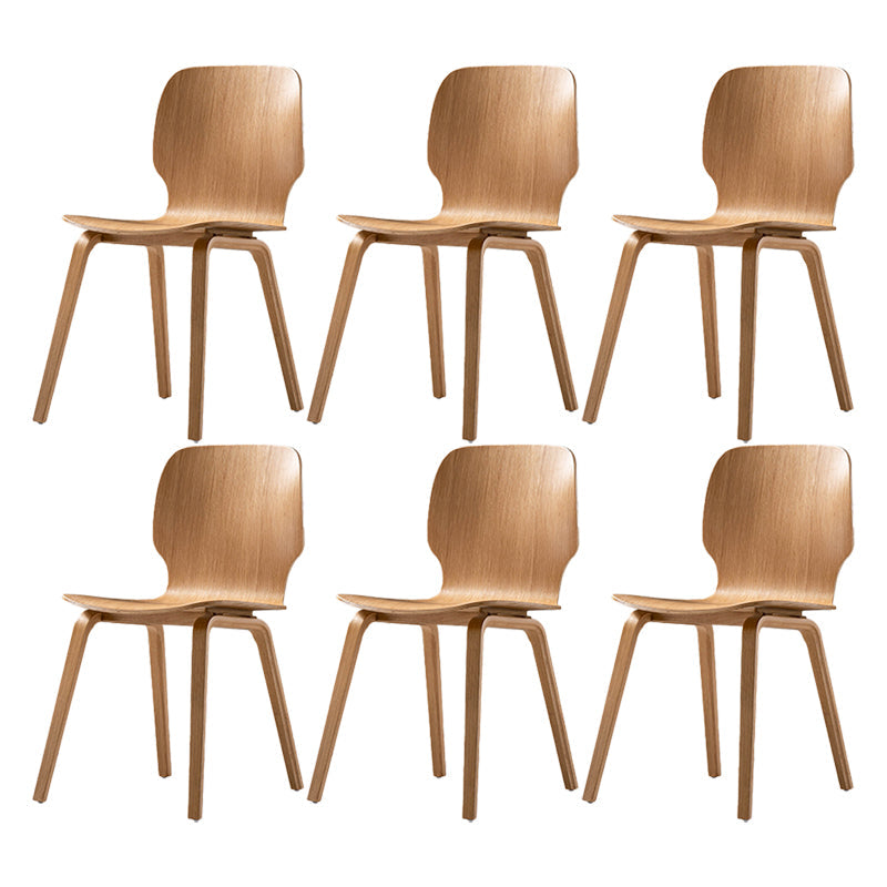 Minimalist Wood Dining Chair for Home Solid Back Armless Dining Chair Wood 6 Piece Set Clearhalo 'Dining Chairs' 'Dining Tables & Seating' 'dining_chair' 'furn' 'furn_dining_chair' 'Furniture' 'Kitchen & Dining Furniture' 5218064