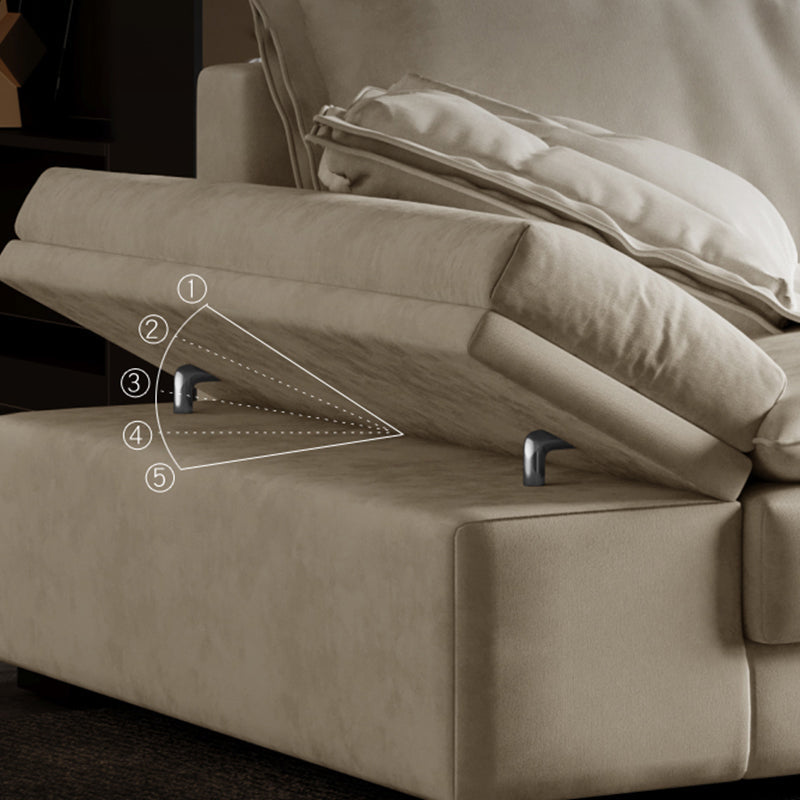 31.5"H White Faux Leather Pillow Top Arm Sofa & Chaise for Living Room