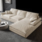 31.5"H White Faux Leather Pillow Top Arm Sofa & Chaise for Living Room
