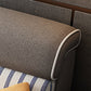Modern Fabric Sofa & Chaise Square Arm Sofa with Bolster Pillows