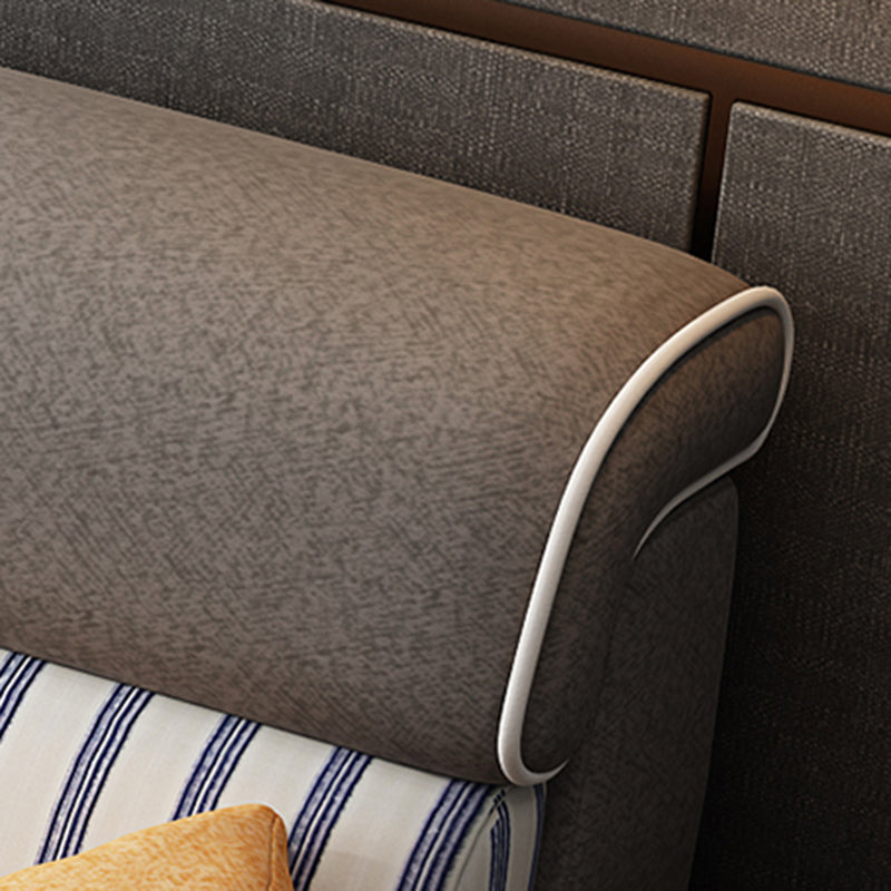 Moderne Stoffsofa & Chaise Quadratarmsofa mit Oberkissen