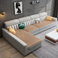 Moderne Stoffsofa & Chaise Quadratarmsofa mit Oberkissen